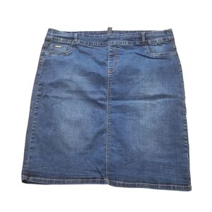 Esteez Stretch Denim Knee Length Pencil Skirt, Sz 20
